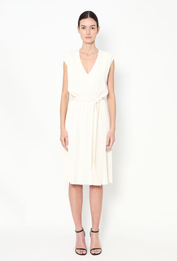 Céline Classic Belted Ribbed Dress - 3
