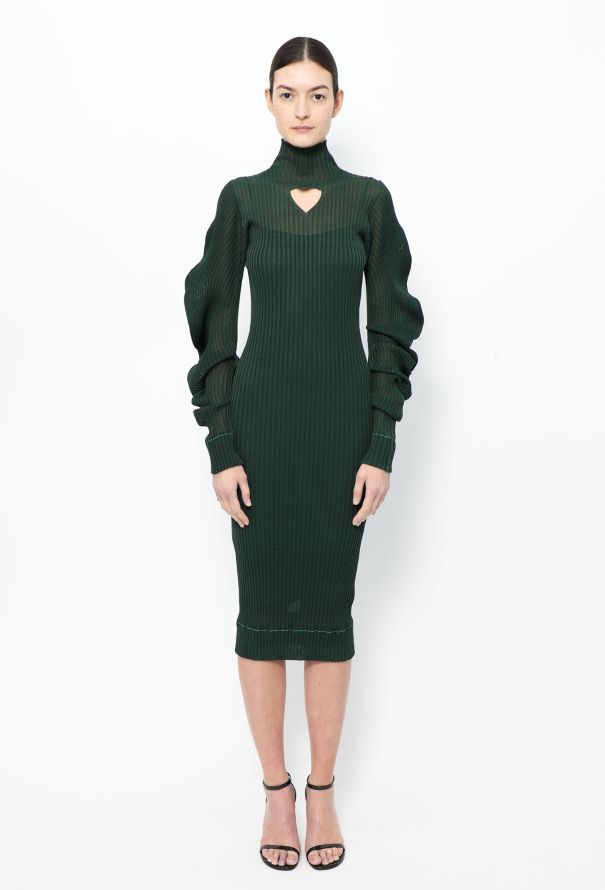Bottega Veneta S/S 2022 Ribbed Silk Turtleneck Dress - 1