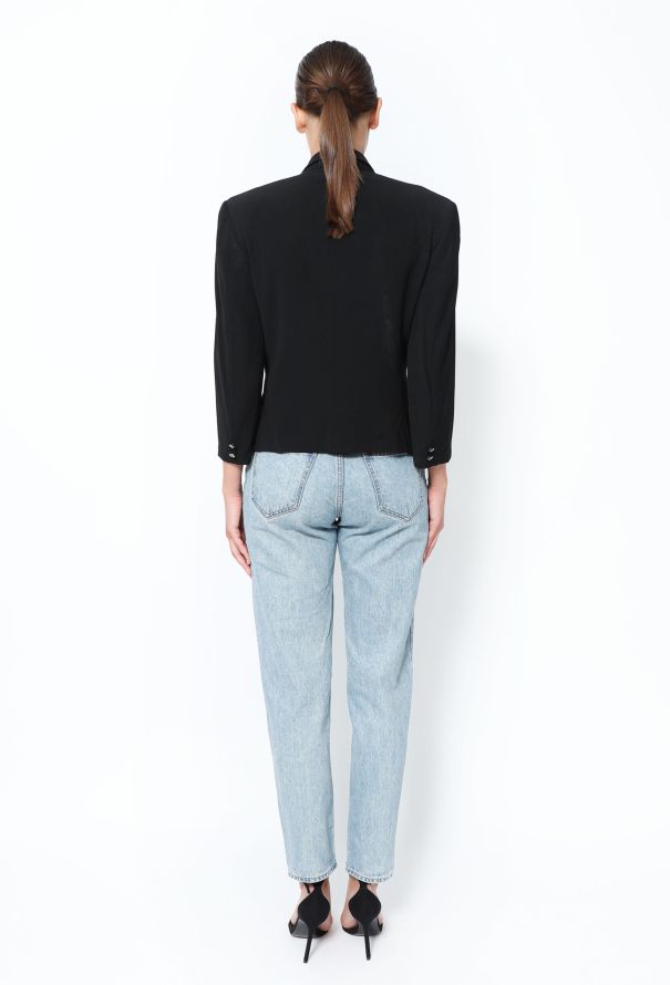 Gianni Versace '90s Embellished Smoking Blazer - 4