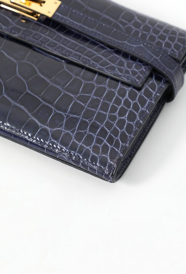 Hermès Bleu Encre Alligator Kelly Classique Wallet - 7