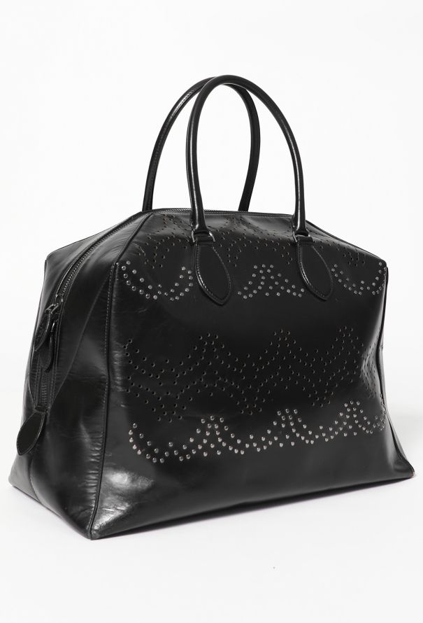 Alaïa Laser Cut Studded Bowling Bag - 2