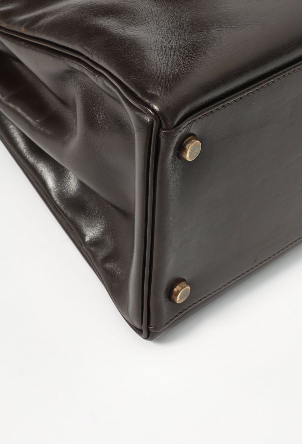 Hermès '70s Brown Box Kelly Retourné 35 - 10