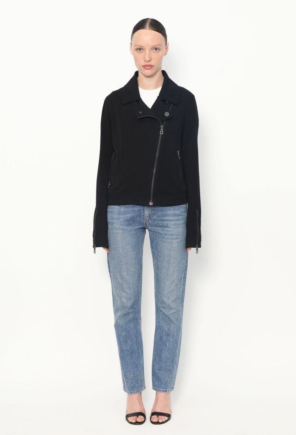 Chanel Quilted 'CC' Biker Jacket Black - 3