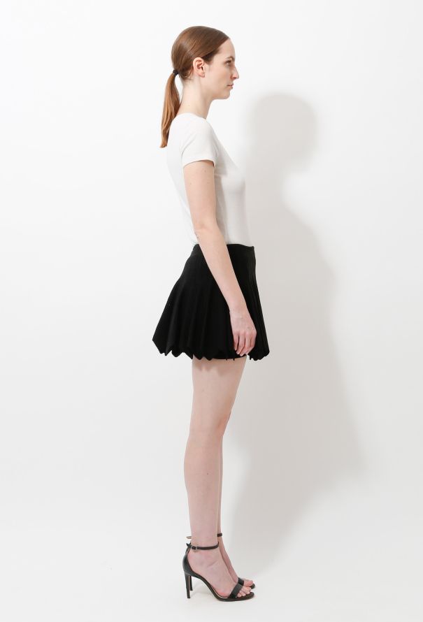 Alaïa Perforated Knit Pleated Skirt - 4