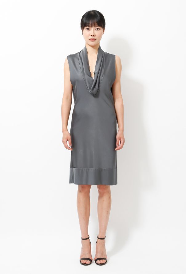 Balenciaga Gunmetal Jersey Dress - 1
