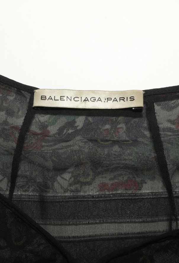 Balenciaga F/W 2007 Ruffled Chiffon Dress - 6