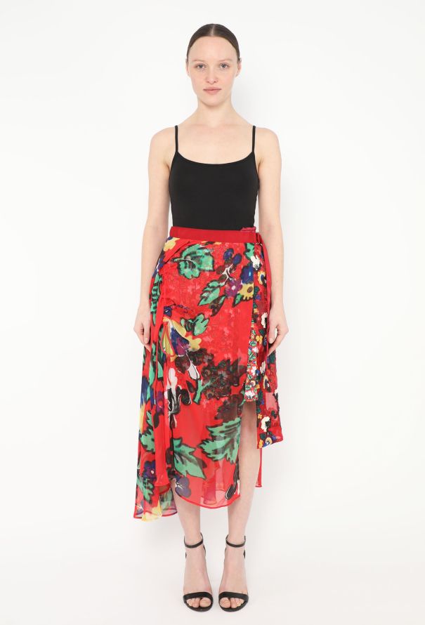 Sacai S/S 2018 Chiffon Wrap Skirt - 4