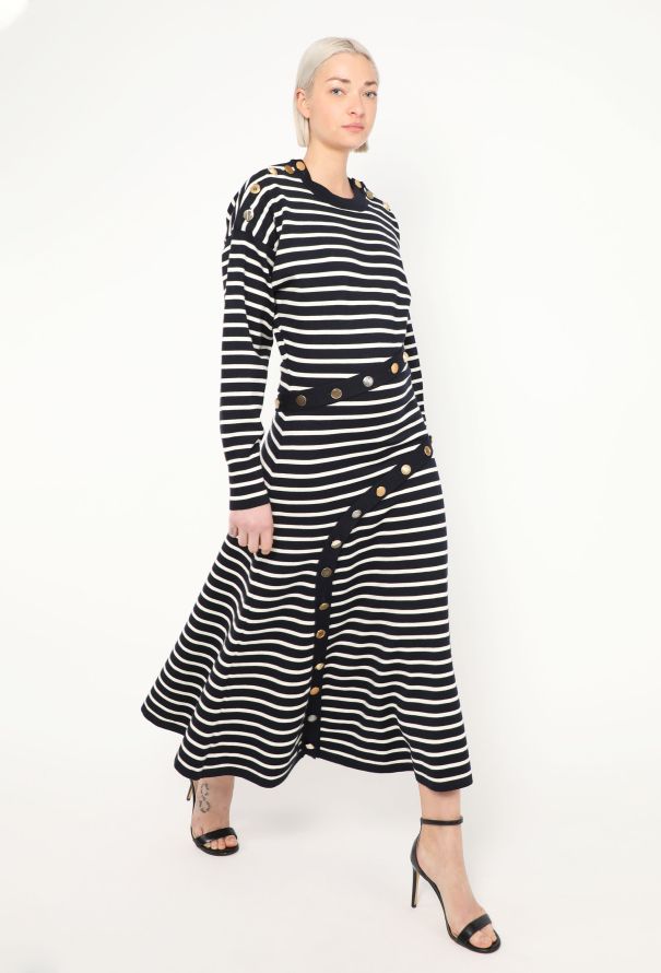Alexander McQueen 2021 Marinière Embossed Trim Dress - 3
