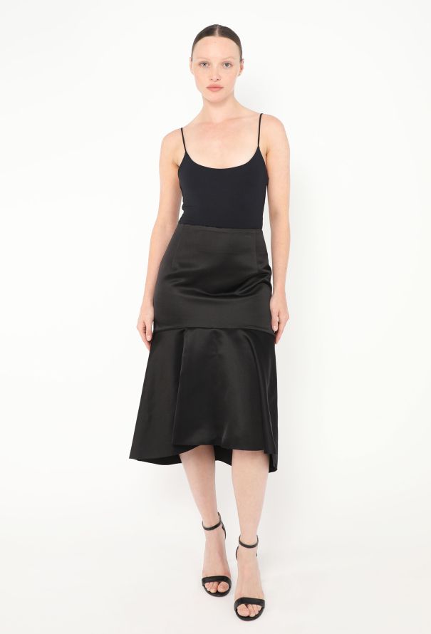 Balenciaga S/S 2019 Fluted Satin Skirt - 4