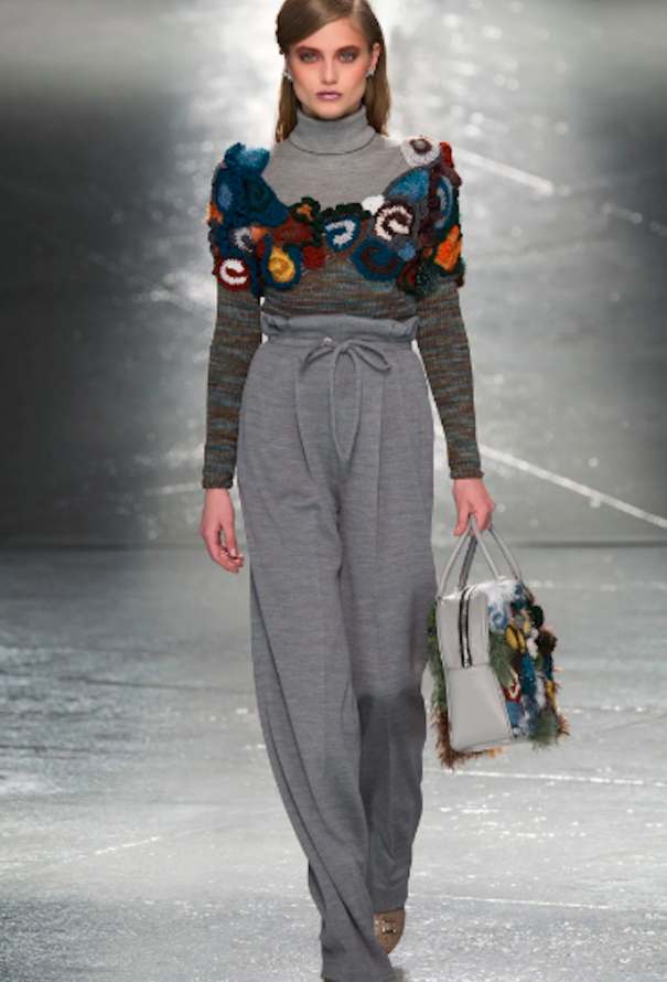 Rodarte F/W 2014 Grey Wide-Leg Trousers - 2