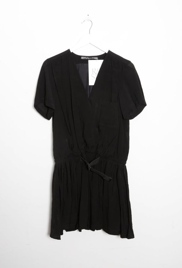 Balenciaga V-Neck Belted Cotton Dress - 7