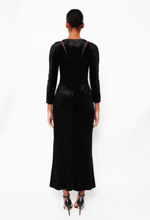 Gianni Versace Vintage Chevron Velvet Gown - 4