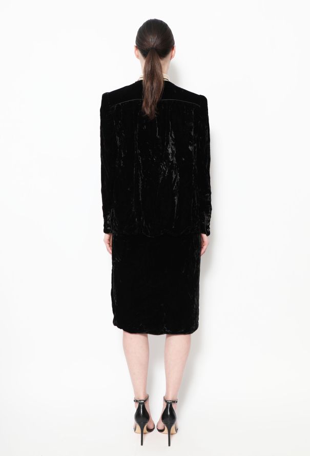 Valentino 80s Velvet Bi-Color Dress - 3