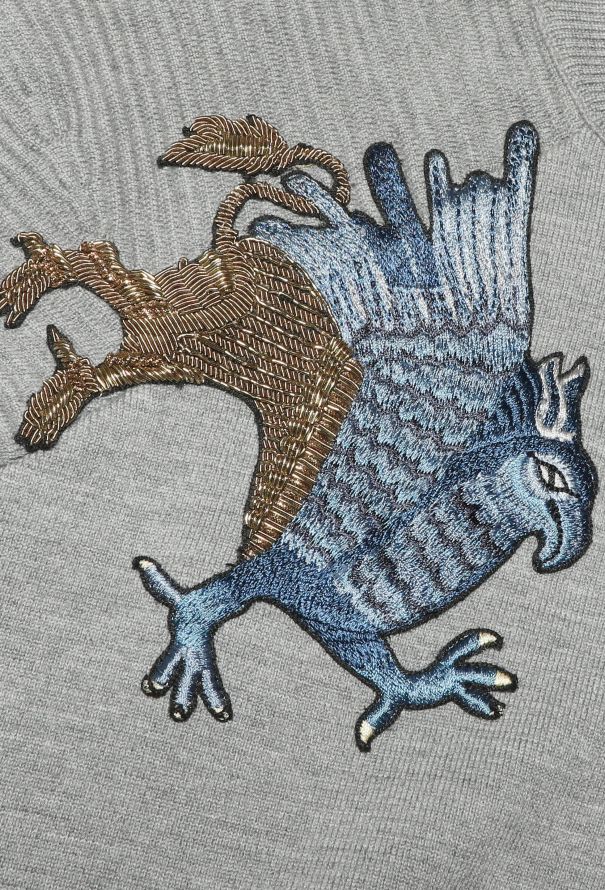 Alexander McQueen Embroidered Griffin Ribbed Cardigan - 6