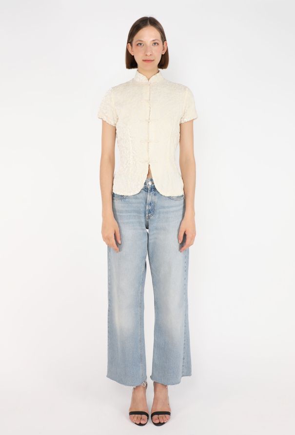 Shanghai Tang Velvet Devoré Top, 1990s - 3