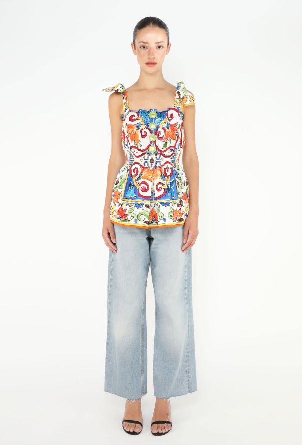 Dolce & Gabbana 2018 Majolica Cotton Top - 3