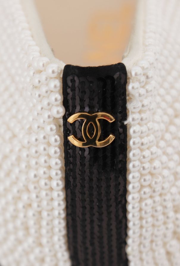 Chanel Pearl Cap-Toe Ballerinas - 6