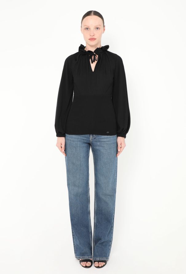 Chanel 2006 Ruffled Trim Cashmere Sweater - 3