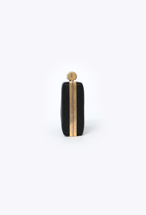 Saint Laurent Satin Crystal Minaudière Clutch - 3