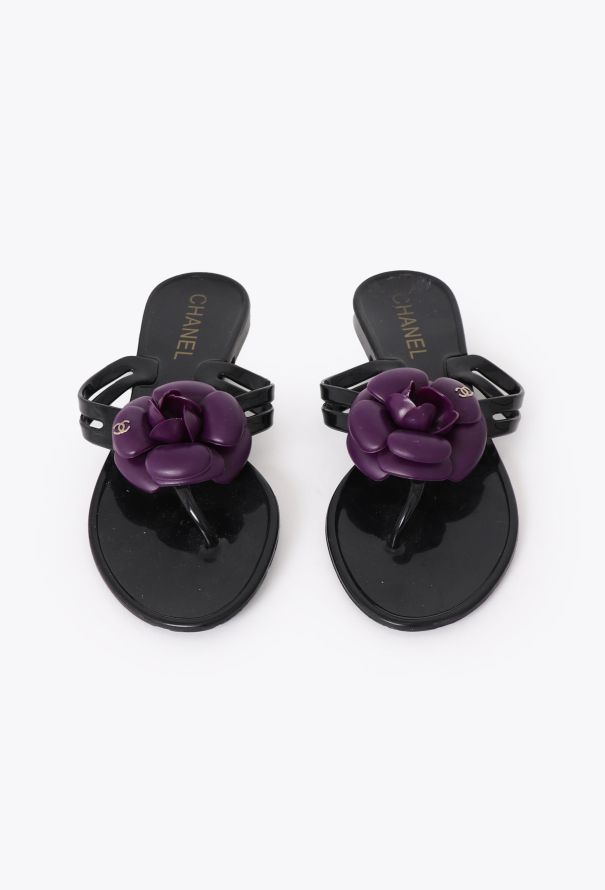 Chanel Camélia 'CC' Jelly Sandals - 1