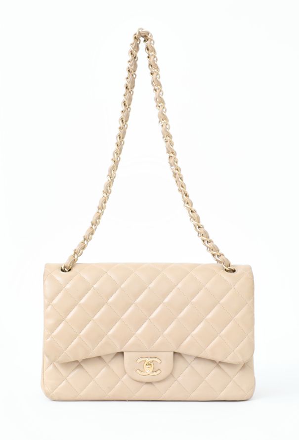 Chanel Beige Jumbo Timeless Flap Bag - 3