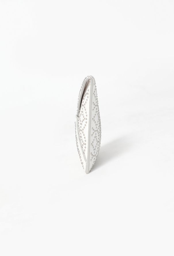 Alaïa Studded White Envelope Clutch - 5