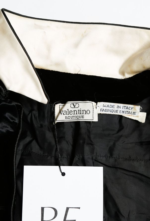 Valentino 80s Velvet Bi-Color Dress - 4