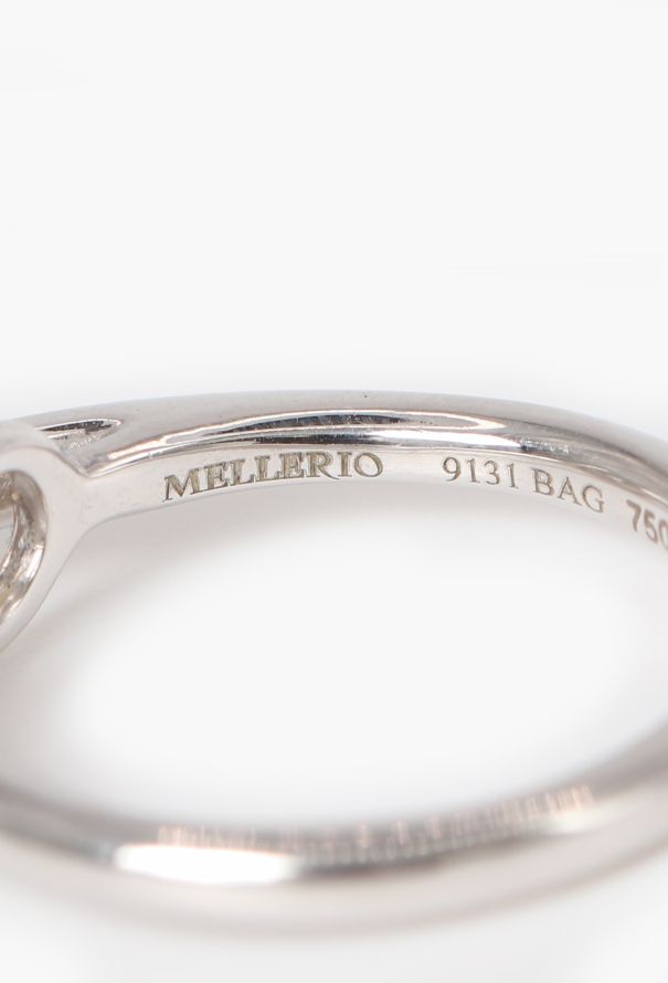 Mellerio 18k White Gold & Diamond Mot D'Amour Ring - 6