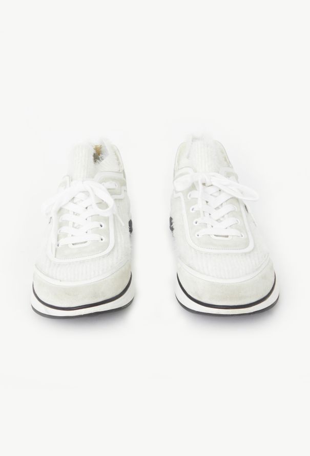 Chanel 2019 Ribbed Mohair 'CC' Sneakers - 3