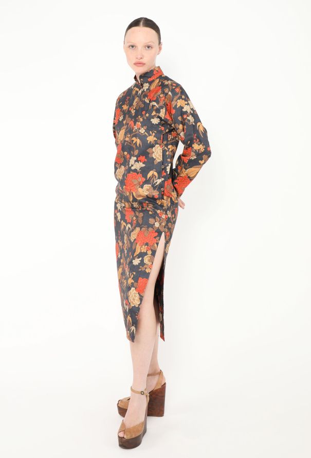 Saint Laurent ULTRA RARE F/W 1974 Dupion Silk Dress - 1