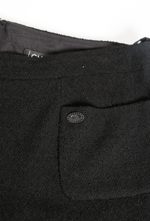 Chanel Bouclé Pleated Wool Skirt - 5