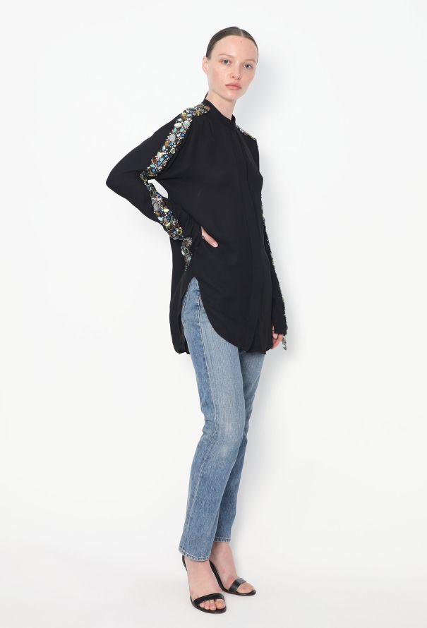 Chloé S/S 2013 Embellished Trim Silk Blouse - 4