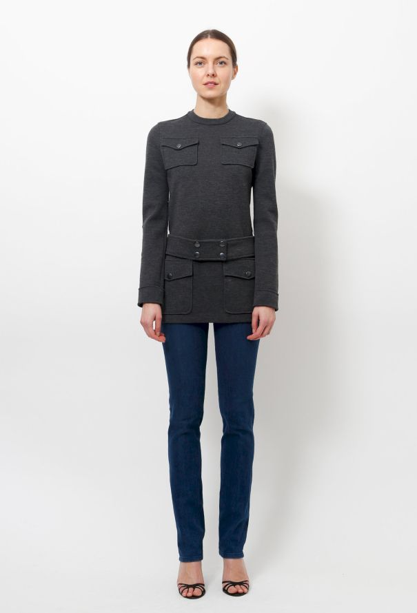Balenciaga Grey Belted Top - 1