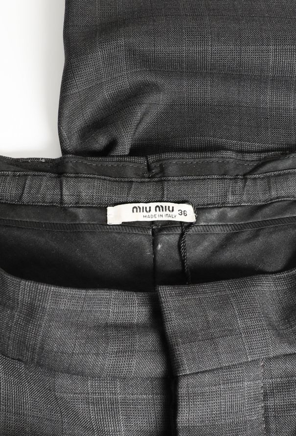 Miu Miu S/S 2018 Cropped Checkered Trousers - 5