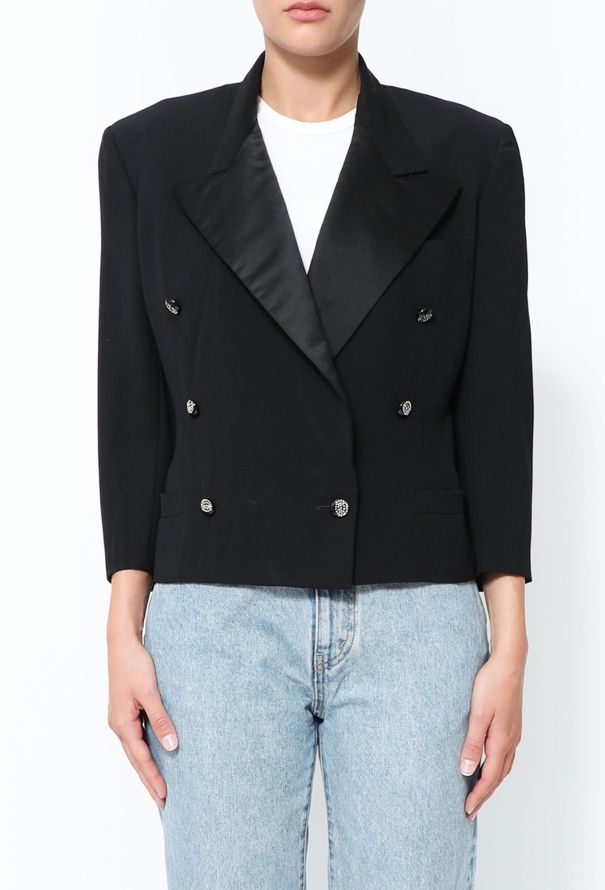 Gianni Versace '90s Embellished Smoking Blazer - 2