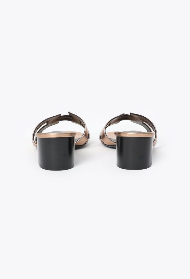 Hermès Metallic Leather Oasis Mules - 4