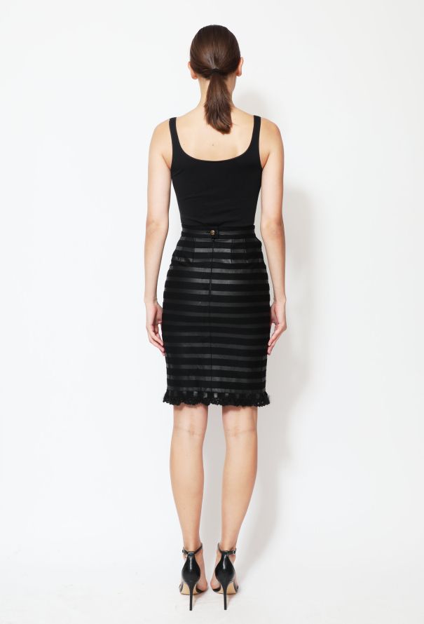 Chanel Striped Cashmere Skirt - 3