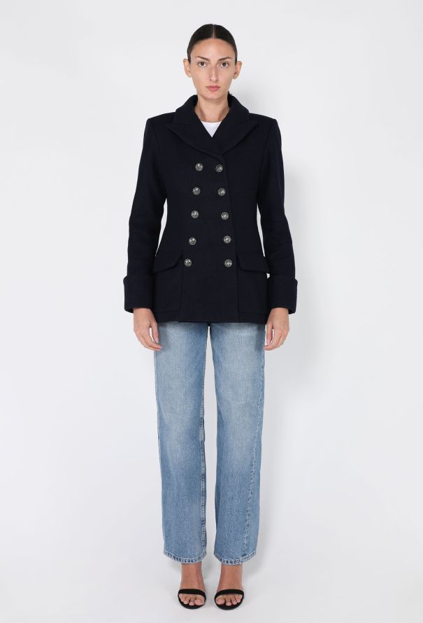 Chanel Anchor-Embossed Wool Peacoat, Pre-Fall 2018 - 4