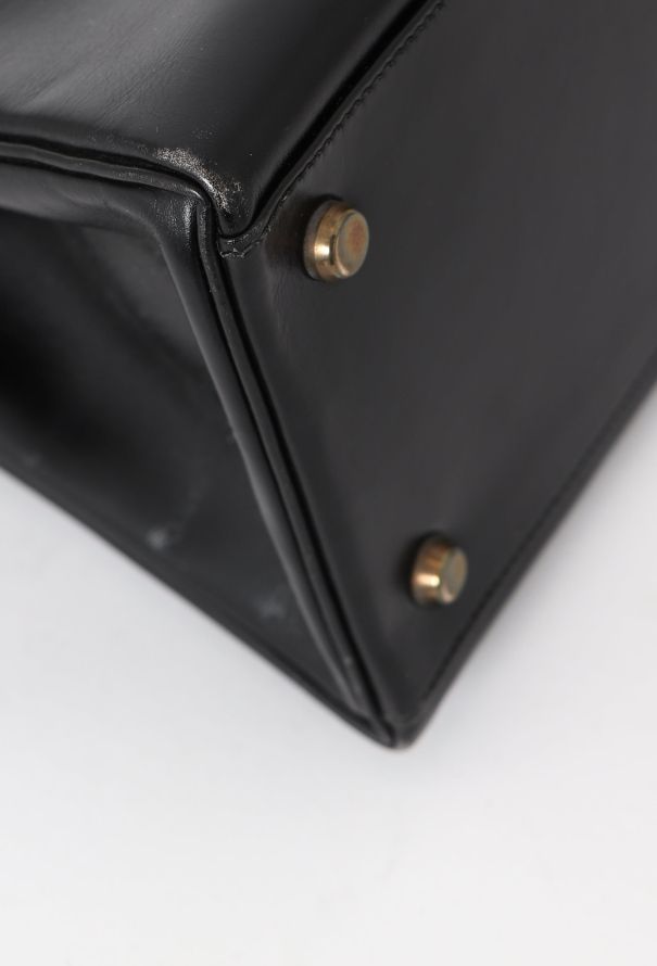 Hermès '70s Black Box Kelly 32 Retourné - 10