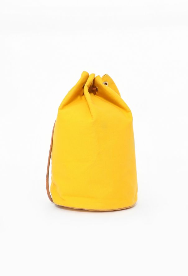 Hermès Yellow Canvas Polochon Backpack - 5