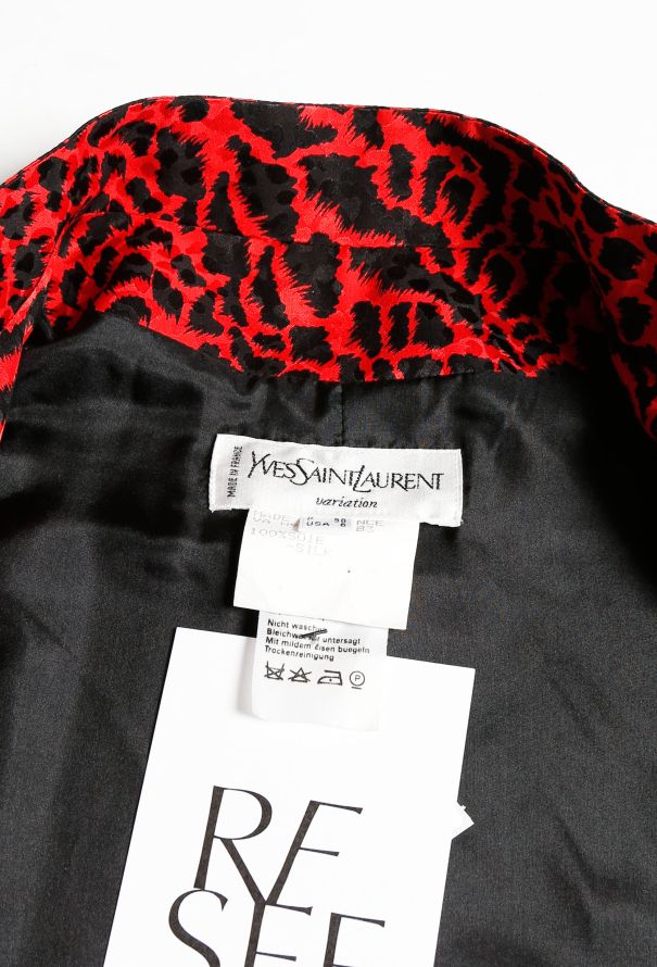 Saint Laurent 1996 Leopard Print Silk Blouse - 5