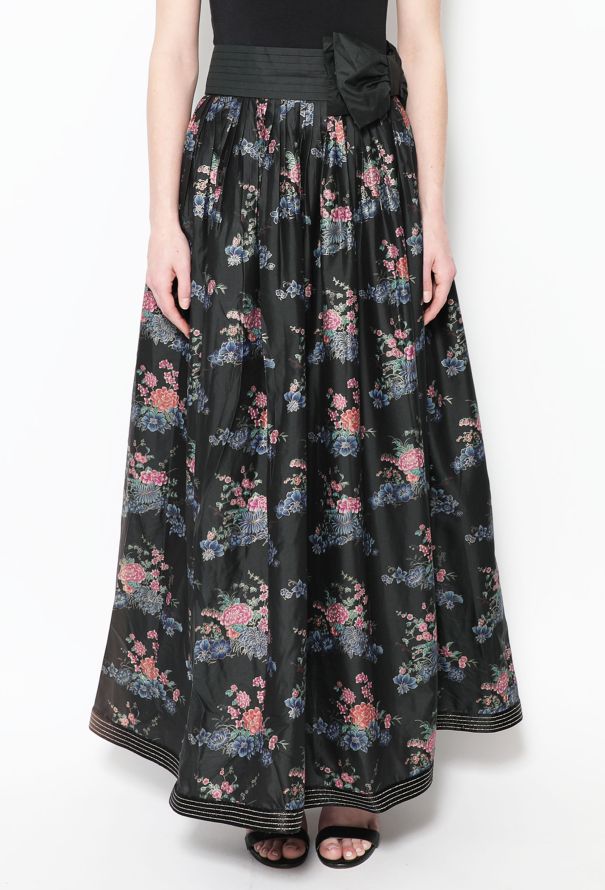 Nina Ricci '70s Bow Tie Floral Skirt - 3