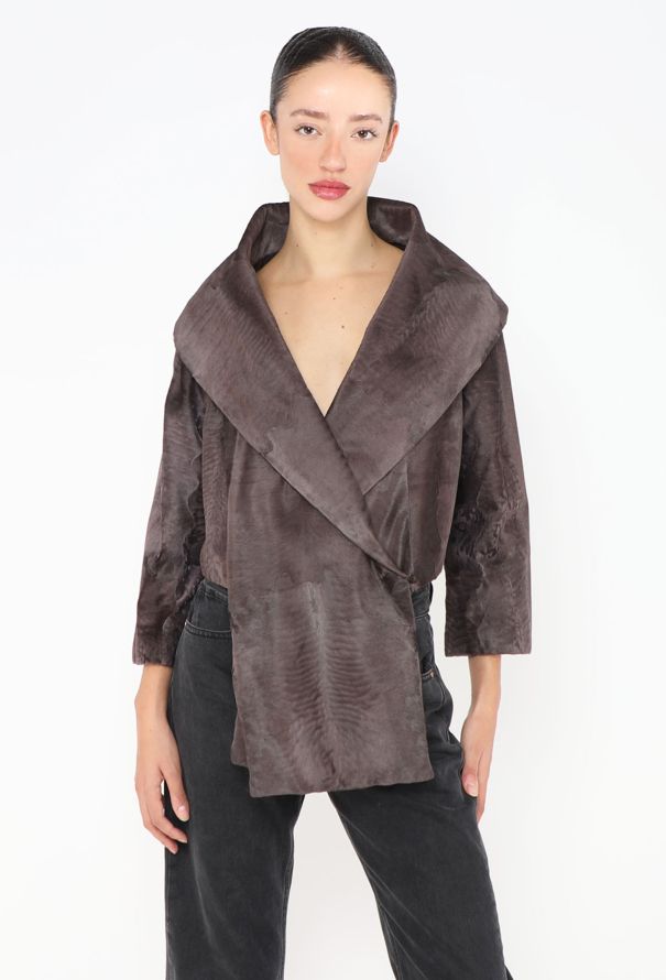 Prada 2000 Pony Hair Shawl Jacket - 1