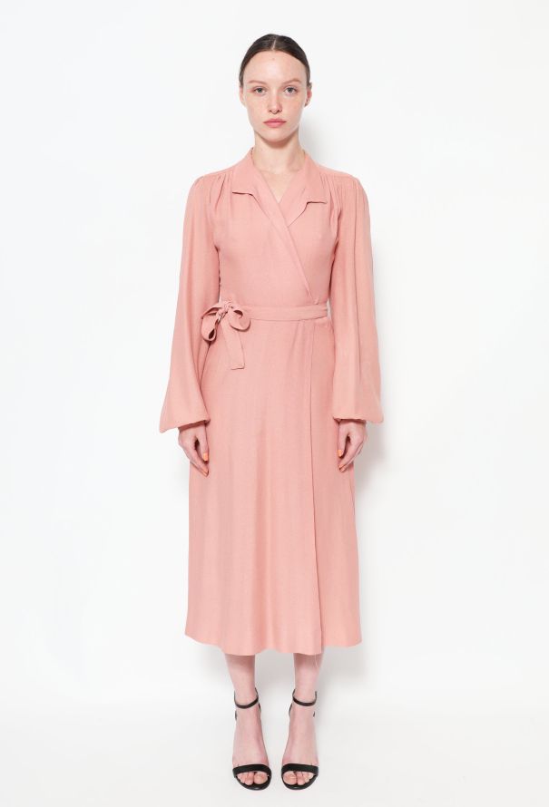 Ossie Clark Timeless '70s Crêpe Wrap Dress - Dusty pink - 1