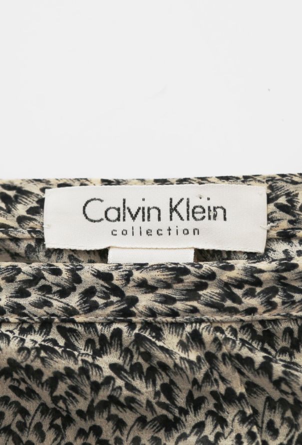 Calvin Klein '90s Printed Silk Skirt - 5
