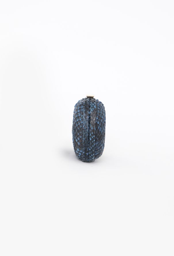 Bottega Veneta Blue Python Clutch - 6