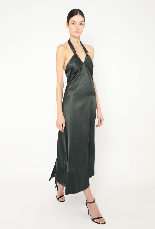 Dries Van Noten Asymmetrical Silk Halter Gown - 3
