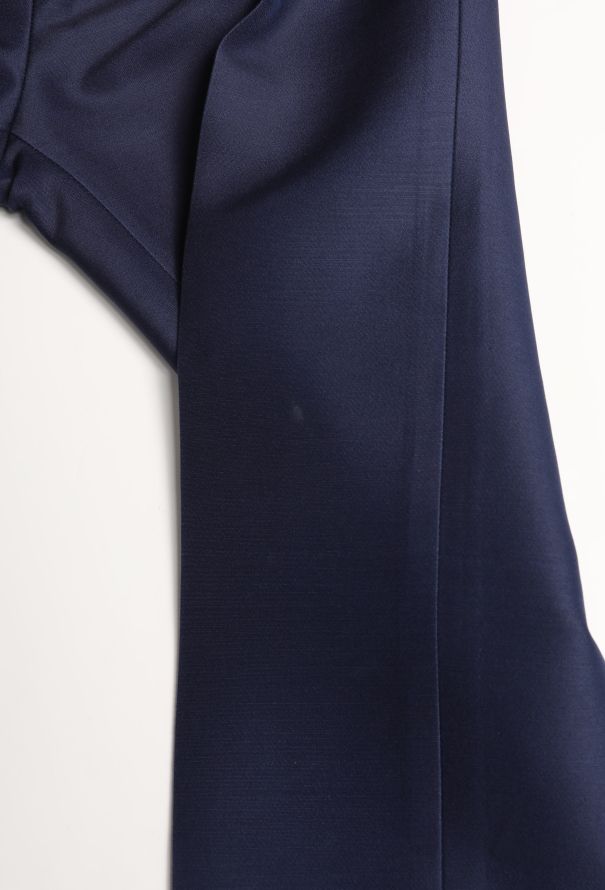 Céline Navy Crepe Cuffed Trousers - 7