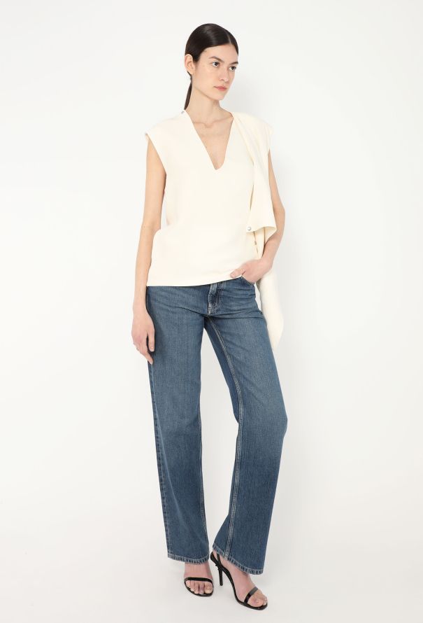 Céline Asymmetrical Draped Wrap Top - 4