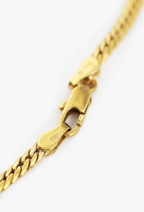 Vintage Fine Jewelry 18K Yellow Gold & Sapphire Cabochon Greek Cross Necklace - 6